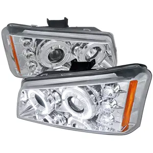 2002-2006 Chevrolet Avalanche/ 2003-2007 Silverado Dual Halo Projector Headlights (Chrome Housing/Clear Lens)