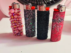 Mystery Bedazzled Lighter Lighters - Randomized Bedazzled Design with 1 Attribute - Color Variants Available