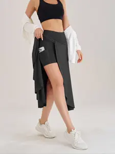 New Women's One-Piece Two-In-One Outdoor Sports Skirt Pants with Built-In Pockets for Convenient outings , Inside Safety Pants Prevent Exposure,Casual Style for Daily Wear, Innovative Design with Excellent Drape