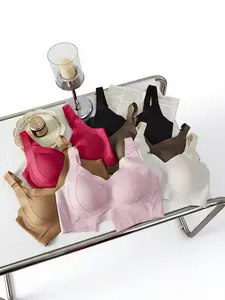 3/4/5/6 Pieces A Women’s Solid Color Wireless Bra — Comfortable, Breathable, Elegant, Seamless Push-Up Bra; Women’s Underwear; Soft Underwear for All Seasons; Bras for Women