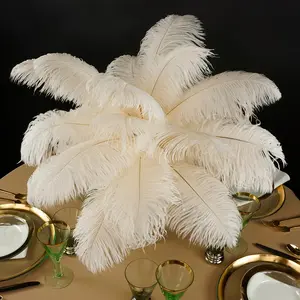 15 pieces of extra-long 12-14 inches (30-35 cm) artificial ostrich feathers - Realistic and fluffy feathers, elegant for weddings, parties, and home decoration - Maintenance-free floral arrangements and centerpieces - Durable and soft feather-like texture