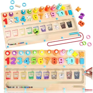 3 in 1 Toys  3+ Year Old, Education Toys  Preschool Learning Activities, Wooden Magnetic Color and Number Maze, Sorting Counting Color Matching Toddler Puzzle