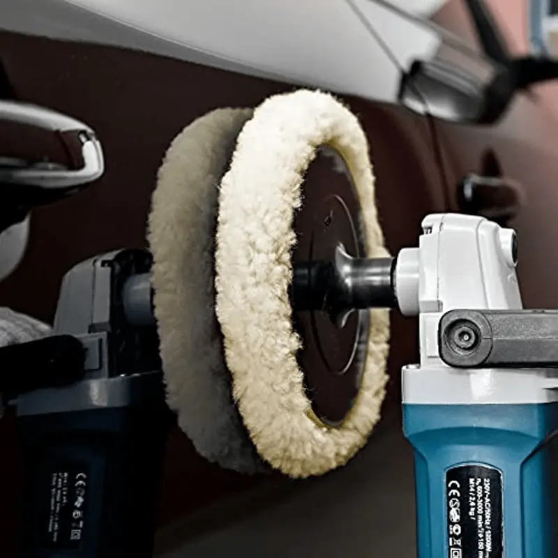 Wool Hook & Loop Grip Buffing Pad For Compound Cutting & Polishing For Automotive Detailing, Marine And Epoxies Wool Polishing Wheels