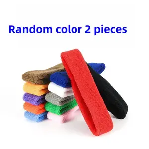 2-Pack Sports Headbands, Sweat Absorbing Headband, Moisture-Wicking Sweatband Towel Headwear, Ideal for Tennis Basketball Running Gym Exercise