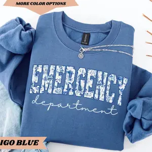 Floral Emergency Department Sweatshirt, Emergency Nurse Sweatshirt, Emergency Shirt, ER Nurse Crewneck, ER Nurse Gift, ER Department Sweater women holiday outfits