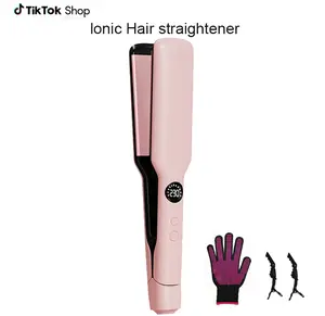 Professional Flat Iron Hair Straightener 1.97 Inch for Effortless Straightening, 11 Temp Settings, Dual Voltage, Titanium Hair Straightening Ionic Fast Heating Hair Tools，1-Pass Flat Iron Hair Straightener Christmas Gift Travel Friendly Beauty Must winter