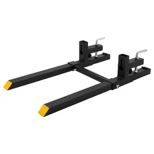 Garvee 152.4 cm Heavy-Duty Tractor Forklift Clamp with Adjustable Stabilizer Bar, Quick-Fix Fork for Bucket, Tractor Loader, and Skid Steer - 4000 lbs Capacity