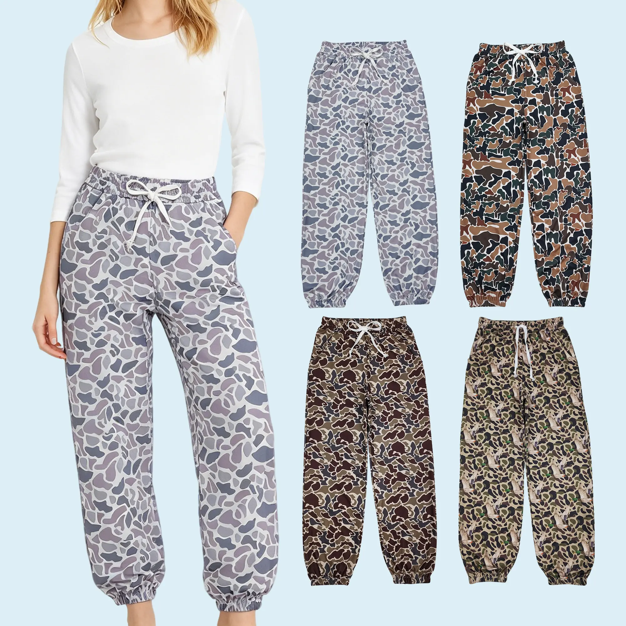 Adult women brown camouflage leggings pants Womenswear