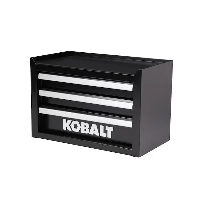 Kobalt Portable tool box 11.1-in W x 7.36-in H x 6.14-in D 3 -Drawer Black Steel Tool Box