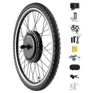 VEVOR 1000W Electric Bike Conversion Kit, 48V 420rpm 26" Front Wheel E-Bike Hub Motor Kit with Upgraded Speed Controller, Throttle Grip Kit, LCD Display, and PAS System for Road BikeSummervibes