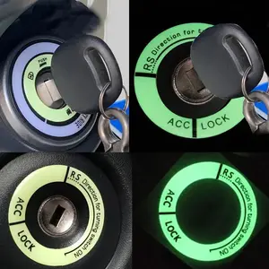 Luminous Sticker Rings for Car Ignition Switches: Key Ring Surrounding Light Night Decoration for Auto Motorcycle - Universal 3D Decal
