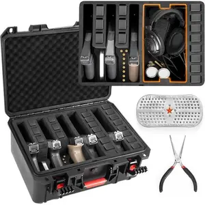 STYRKE Gun Cases for Handguns, 5 Pistol Case & 21 Magazine Pre-Cut Multiple Pistols Shockproof Waterproof Hard Pistol Cases with Desiccant TSA Approved Firearm Travel Case