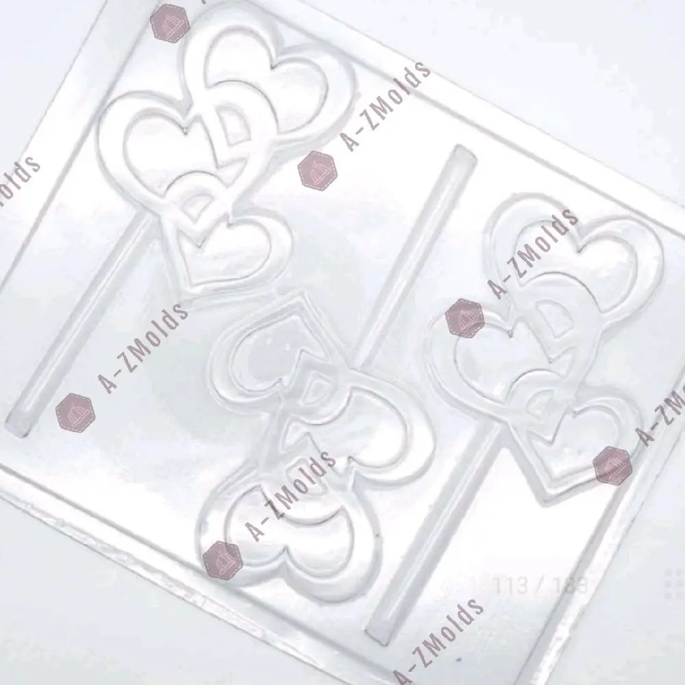 Hearts lollipop mold for chocolate.