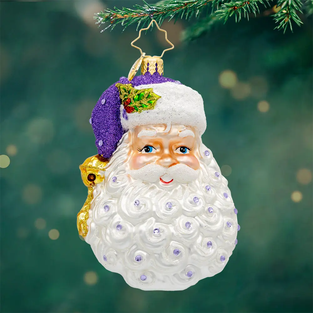 February Birthstone Santa Christmas Hat Ornament, Festive Home Decor