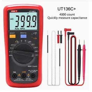UNI-T UT136C+ Multimeter Digital multimeter Tester AC DC Voltmeter Ammeter Ohm capacitance HFE Diode/Transistor Tester multi  meter  tester