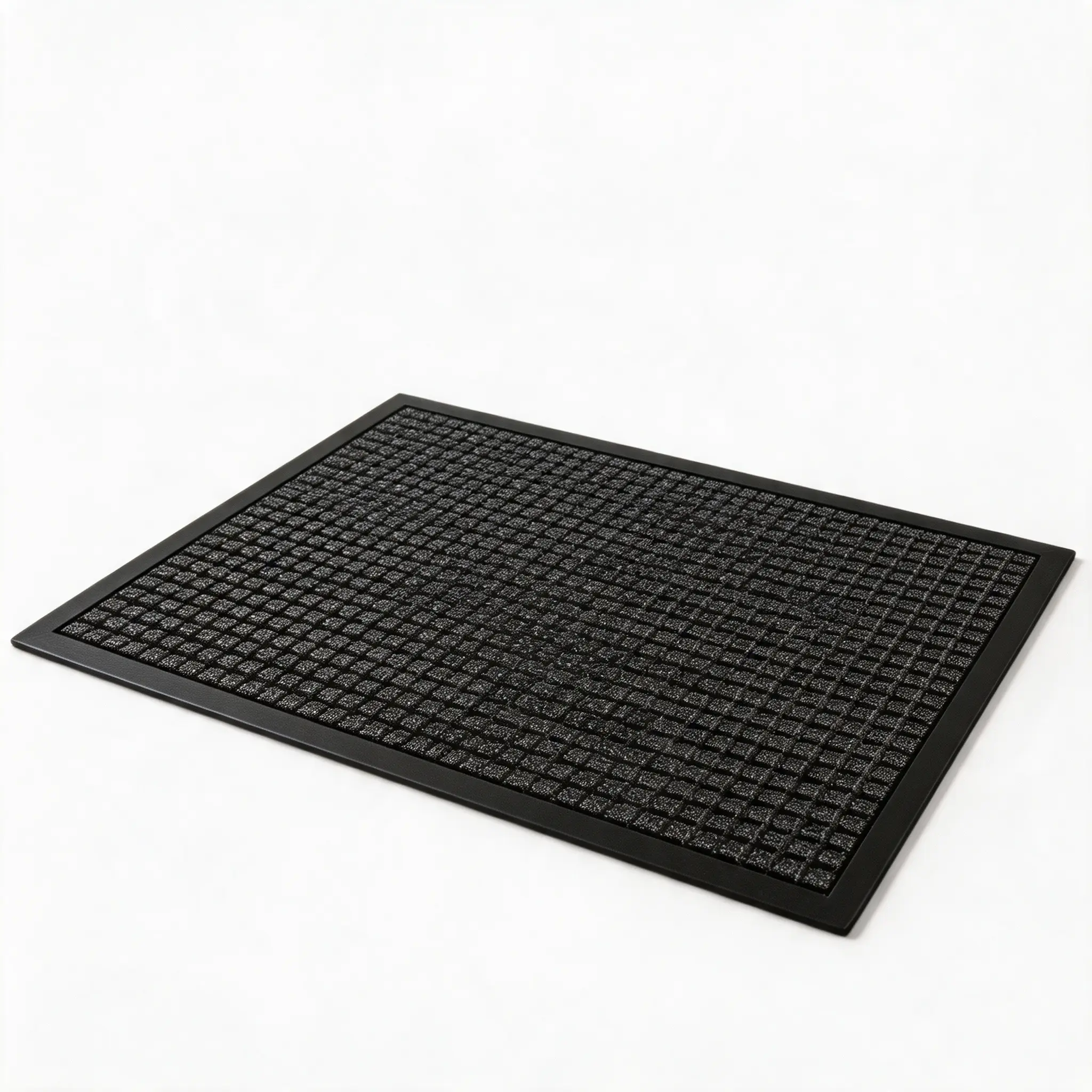24" x 35" Black Squares Front Door Mat - Indoor Outdoor Welcome Floor Mat with Rubber Non-Slip Backing | Stain & Fade Resistant Heavy Duty Mat for High Traffic Commercial Aisle Runner