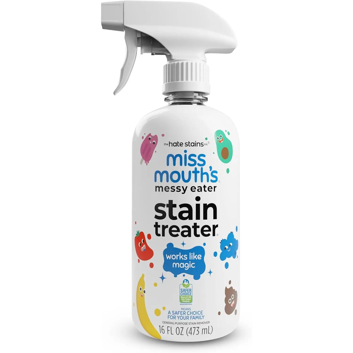 Miss Mouth's Messy Eater Stain Treater Spray - Household Cleaner, Home Cleaning Products for Newborn Essentials, Food, Grease, Coffee Stains on Laundry, Underwear, Fabric