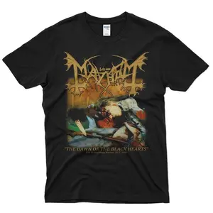 No Metal Band Tshirt Custom Print Streetwear Mayhem Dawn Of The Black Hearts Tshirt