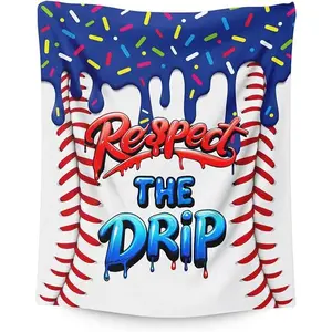Baseball Drip Blanket for Gift Kids Blankets Gift for Birthday Baseball Lovers, Cute Cozy Soft Flannel Throws for Bed Travel Sofa Living Room,Heartfelt Gift Blanket, Bedroom Accessories, Funny Gift