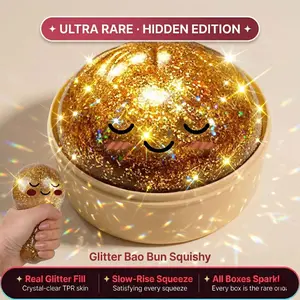 Viral Dumpling Squishy Mystery Blind Box ULTRA RARE Gold Glitter Hidden Edition | Dumpling Squishies Squishy Dumpling Slow Rise Stress Relief Fidget Toy Soft TPR Squeeze Ball Sensory ASMR Gift