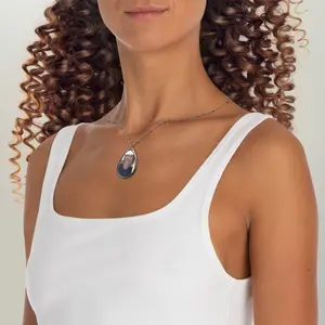 Becca Oval Necklace | Personalized Teardrop Pendant, Custom Photo Locket