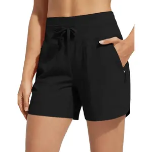 Women's High Waisted 5" Swim Board Shorts - Quick Dry UPF 50+ Bathing Suit Bottoms with Pockets & Liner for Beach & Water Sports