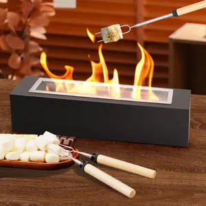 Rectangular Tabletop Fire Pit – Smokeless S’mores Maker with 4 Roasting Sticks