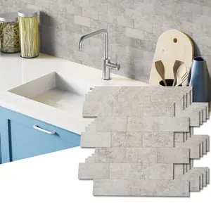 Art3d 10-Pack Peel and Stick Stone Backsplash Tiles, 11.4"x13.5" PVC, Vinyl Decal Waterproof Wall Stickers for Kitchen, Bathroom, Laundry Room Decor