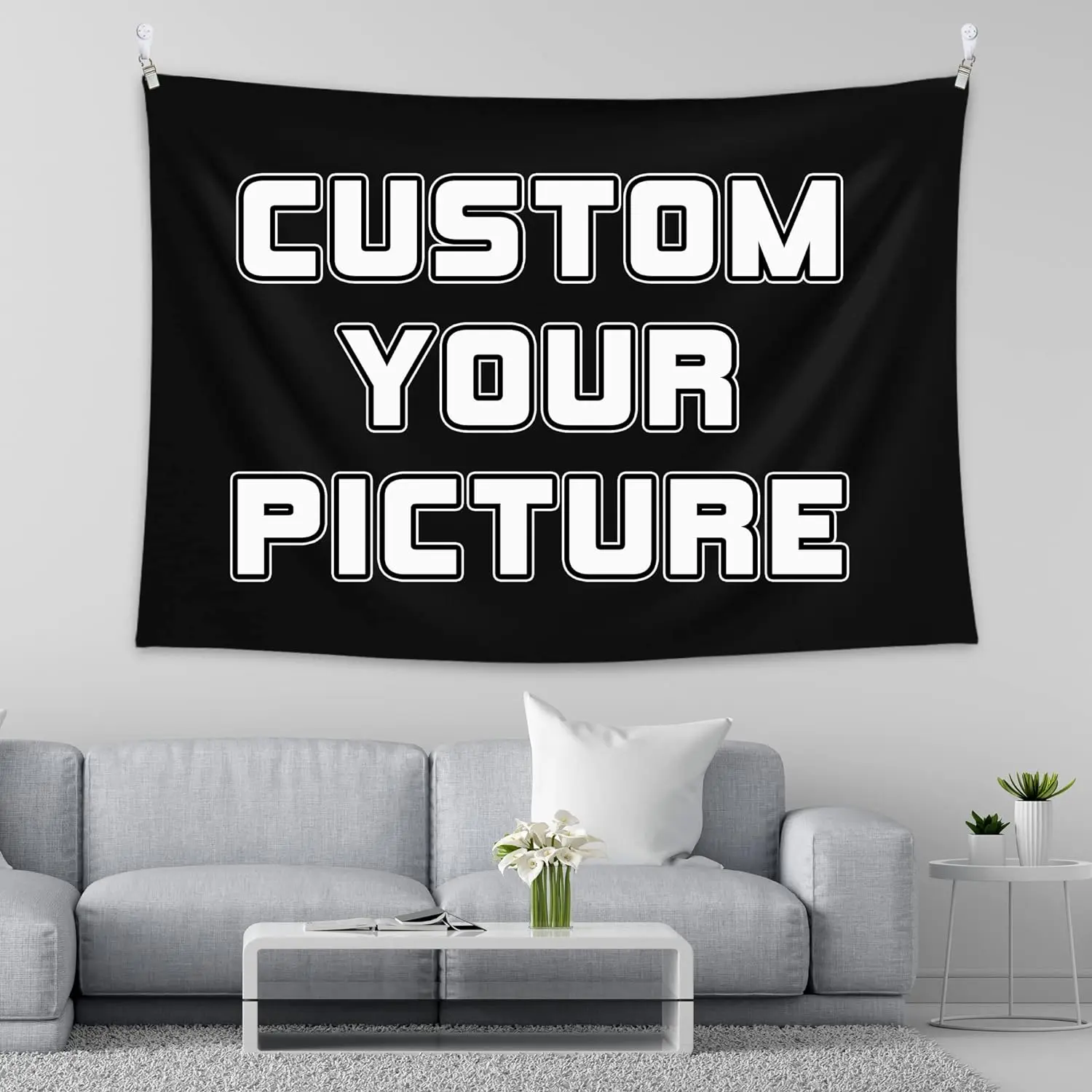 Custom  Upload Images Customizable  Personalized Backdrop Create Your Own  Wall Hanging For Living Room Bedroom Dorm
