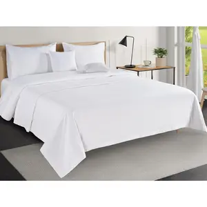 Queen for – 100% 320GSM Lightweight 3-Layer Full Size Cooling Summer Percale Weave - Durable Self Softening 88"x90" White