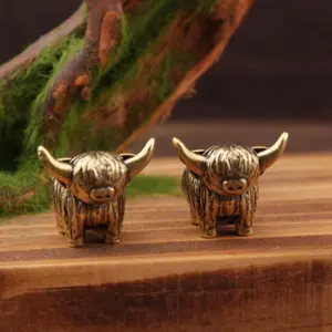 Trending Cute Highland Cow Planter Pot Decor, Creative Brass Ornament for Home & Garden Desktop Decoration