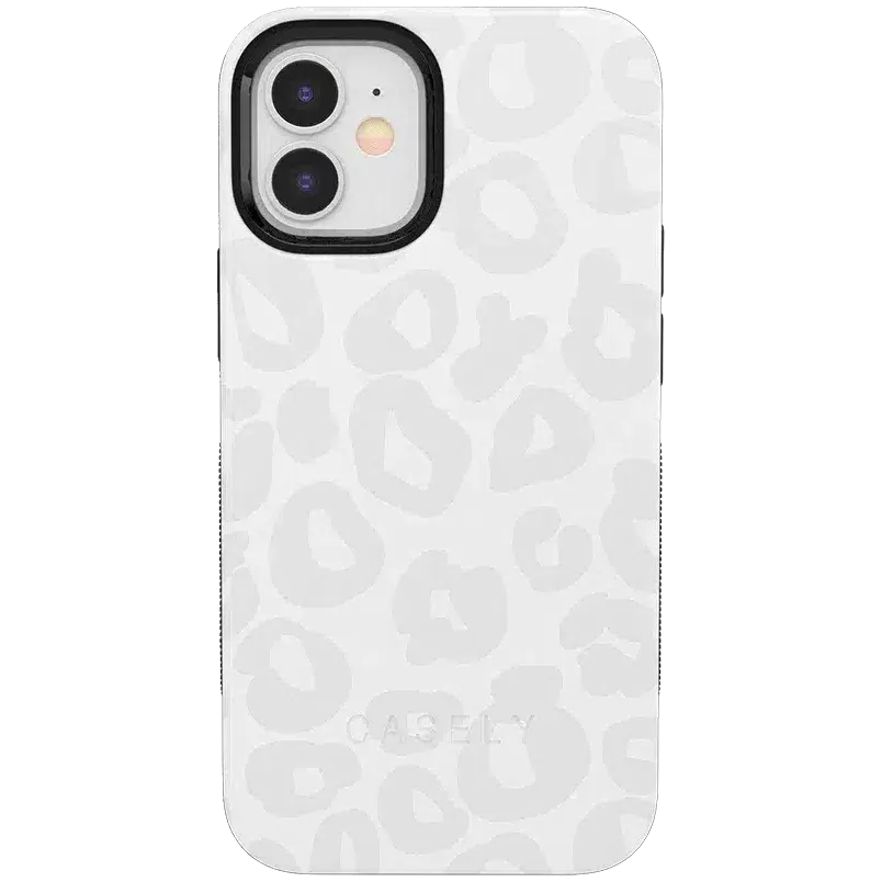 Casely iPhone 12/12 Pro Case | Into the Wild | White Snow Leopard | Bold Protective Design | Compatible with MagSafe