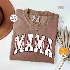 Comfort Colors® Baseball Mama T-Shirt - Raising Ballers Graphic Tee - Retro Baseball Mom Game Day Shirt - Vintage Style Baseball Season Apparel - Cool Mom Sports Tee