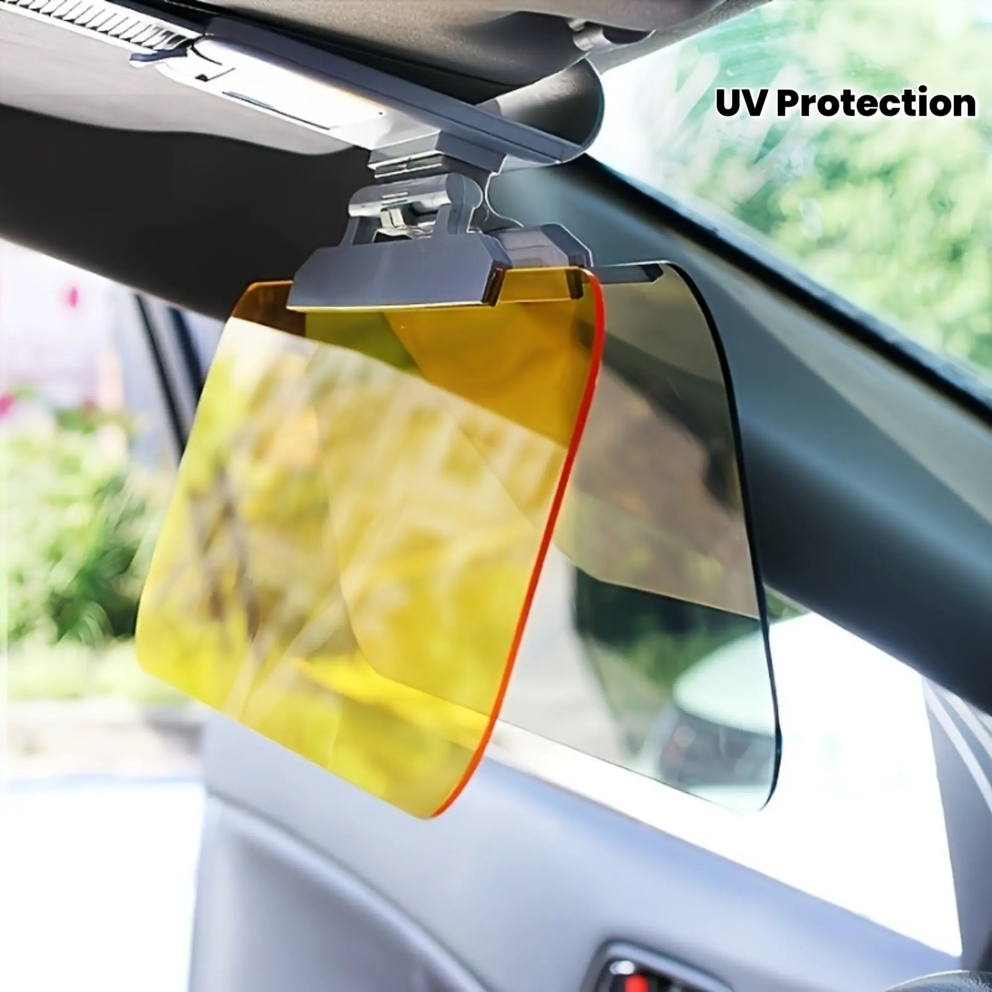 1 Pc Dual-Use Car Sun Visor, Car Windshield Sunshade, Sun Shade For Car Windshield, Car Sun Shades, UV protection with adjustable clip and suction cup, fits all vehicles, reduces glare from sunlight and headlights, safe driving and night vision