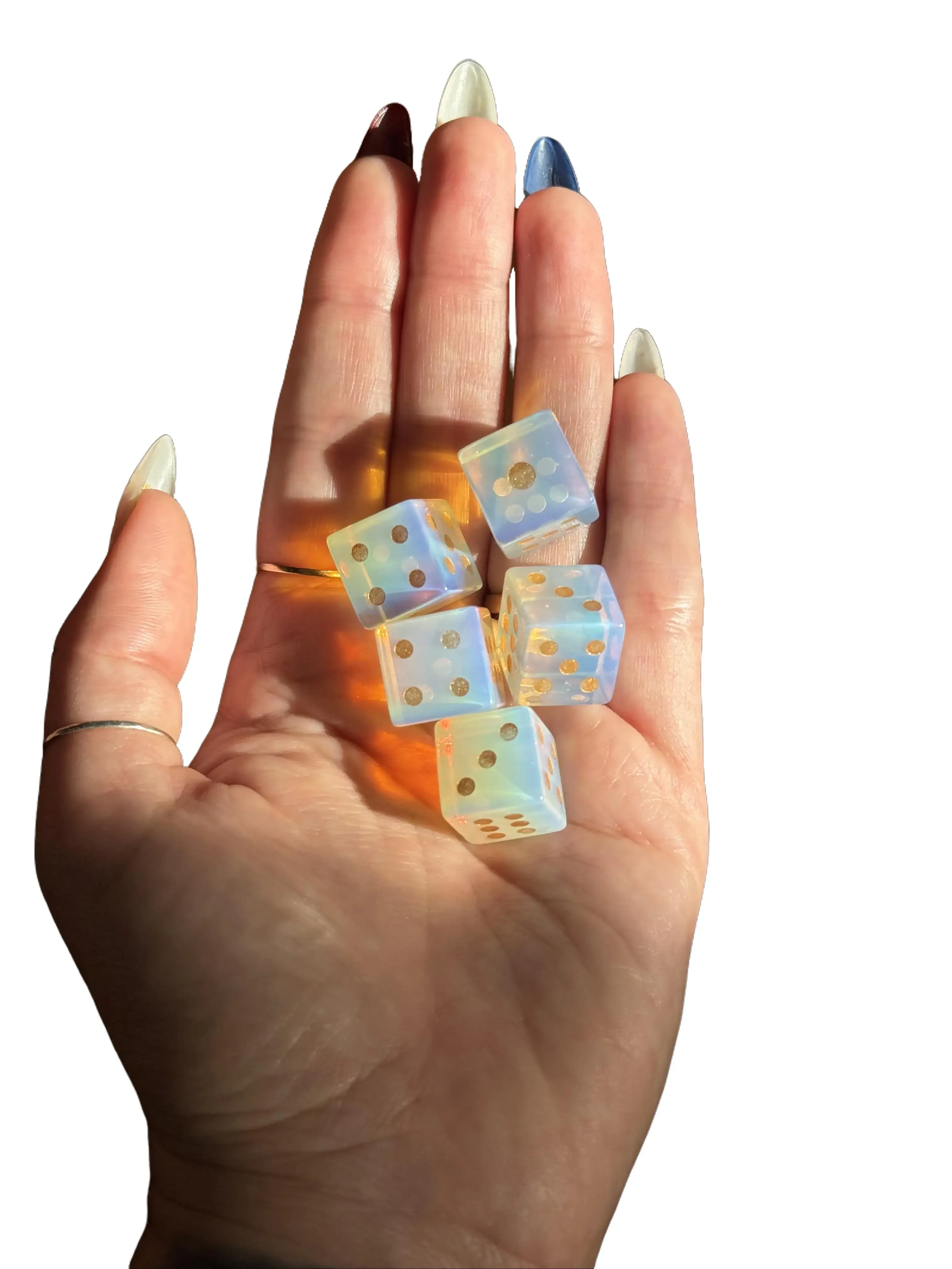 Crystal Dice Set of 2 - Gemstone Dice, Pick Your Pair - Sapphire & Sage