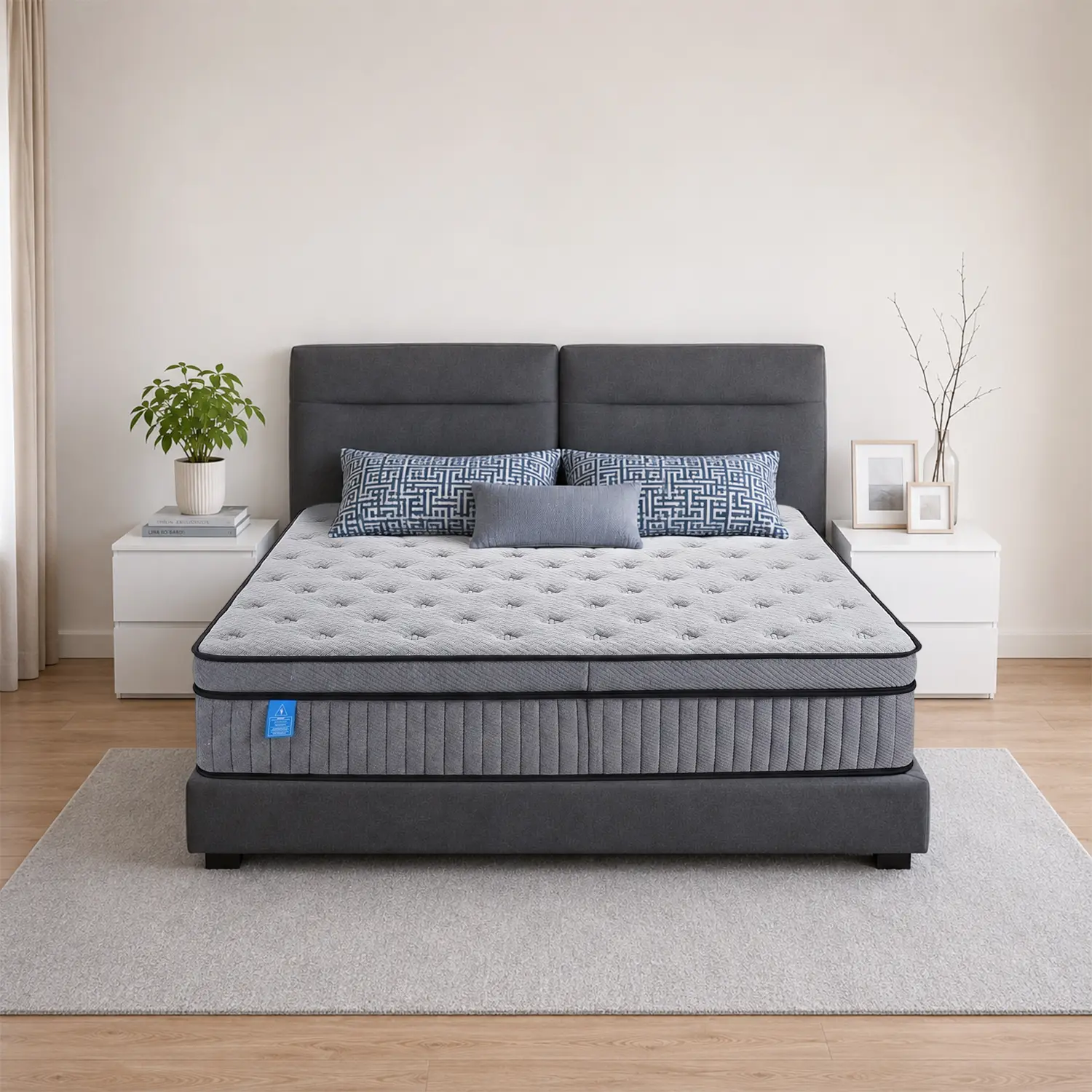 DIGWAC Ergonomic Hybrid Memory Foam & Mixed Independent Pocket Spring Mattress - Breathable Home-Use Indoor Furniture, Multi-Size, Unbox Expand Boxed Mattress