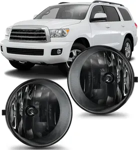 Nilight Fog Light Assembly Compatible with Toyota 2005 2006 2007 2008 2009 2010 2011 Tacoma 2007-2013 Tundra 2008-2017 Sequoia 2004-2006 Solara Smoke Lens w/H10 42W Bulbs, Weatherproof, 42W Power