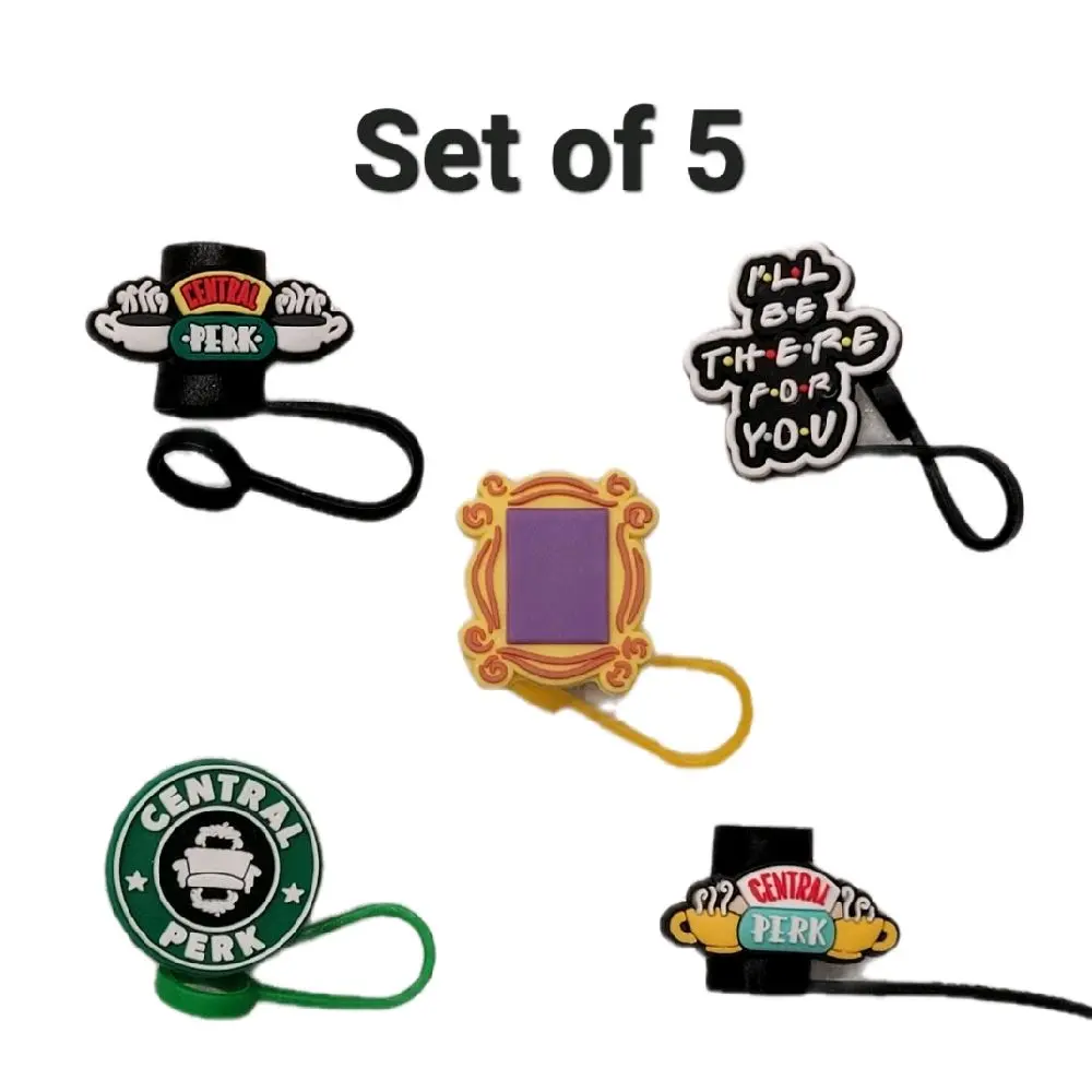 Friends 5pk Straw Toppers For Stanleys or Starbucks Tumblers Friends 5pk Straw Toppers For Stanleys or Starbucks Tumblers