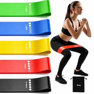 5 Pieces Per Pack Yoga Resistance Bands for Working Out, Exercise Bands Resistance Bands Set with 5 Resistance Levels, Multi-Colored Workout Bands for Indoor & Outdoor Fitness, Leg Strength Training,