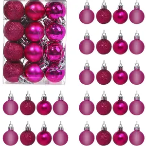 Mini Shatterproof Christmas Balls, 24/72pcs Tree Decorations, 3cm Pre-Cut Holiday Ornaments, Party Supplies for Birthday Halloween Wedding