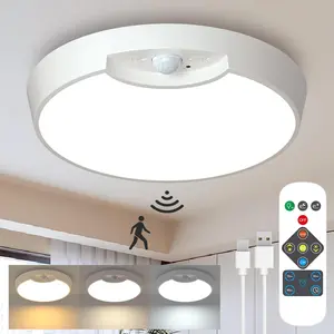 [Father's Day Gift]] Rechargeable Motion Sensor Light w/ Remote - 8000mAh Battery Operated Ceiling Light | Wireless New Light Indoor for Closets, Shower, Stairs Dimmable Lighting Adjustable Lighting,[Summer Bibes]