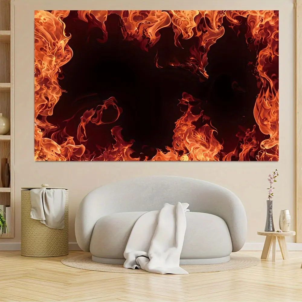 1pc Roaring Flames Black Poster Vinyl Backdrop Great For Artistic Photos Wall Sign Photos Photography Holiday Party Supplies Decoration Art Themes Available In Two Sizes Ornaments Room Print