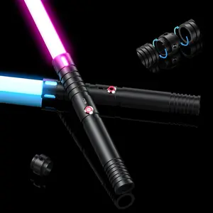 MAMXUAN,Double Edged Light Saber, 1 Set Rechargeable LED Light Saber with 15 RGB Color Changing, 2 in 1 Decorative Light for Party, Cosplay, Costume, Gifts for Boyfriend Sword