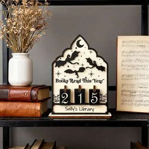 Books Read This Year, Wooden Reading Counter, Bookshelf Desk Decoration, Desk Sign, Best Gift for Reading Lovers, Books Read This Year Tracker