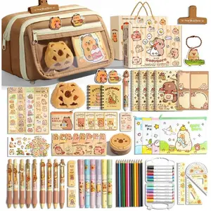Capybara Stationery Set Cute Pencil Case Pouch Gifts For Girls Boys  Large Capacity Kawaii Capibara Organizer Office School Supplies