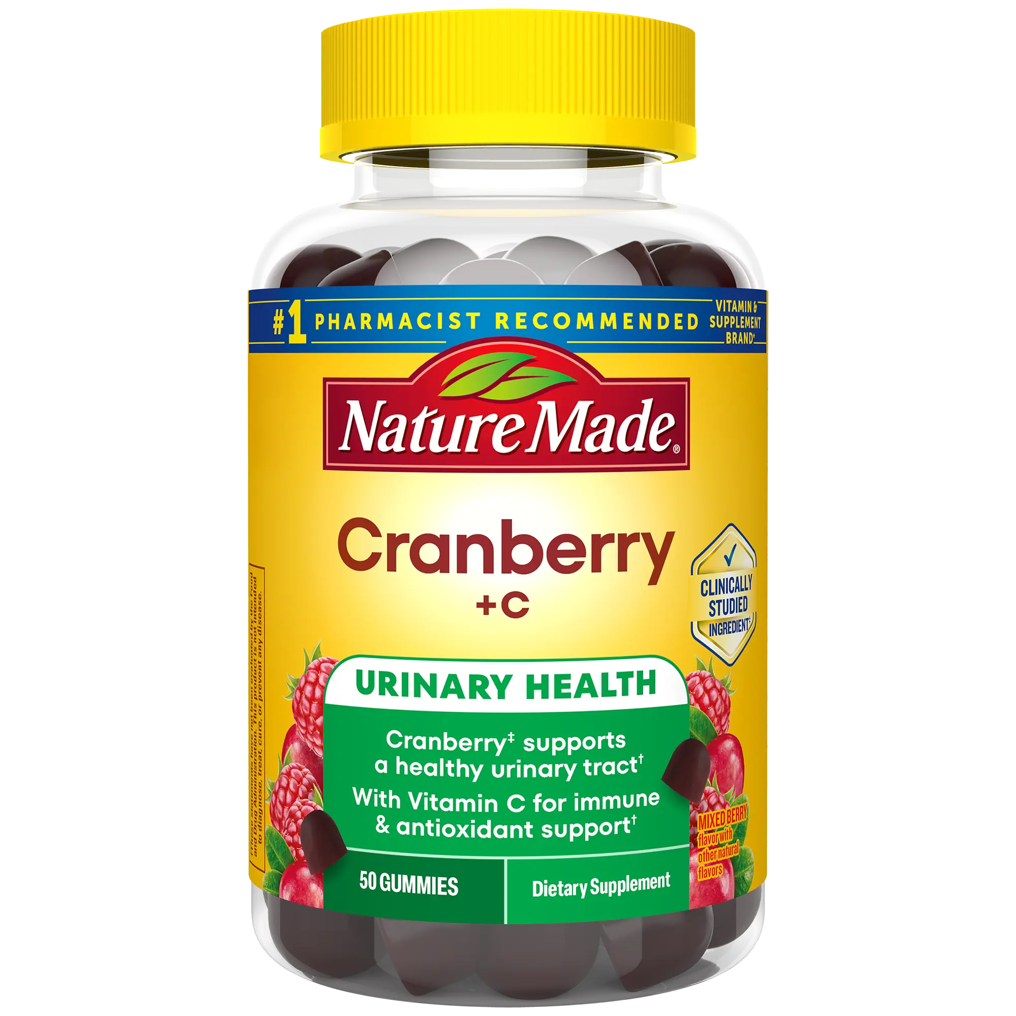 Cranberry 500 mg Per Serving + Vitamin C Gummies