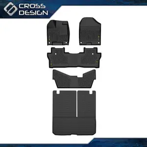 CROSSDESIGN TPE Floor Mats Trunk Liners For 2016-2022 Honda Pilot Cargo Liners Backrest Mats