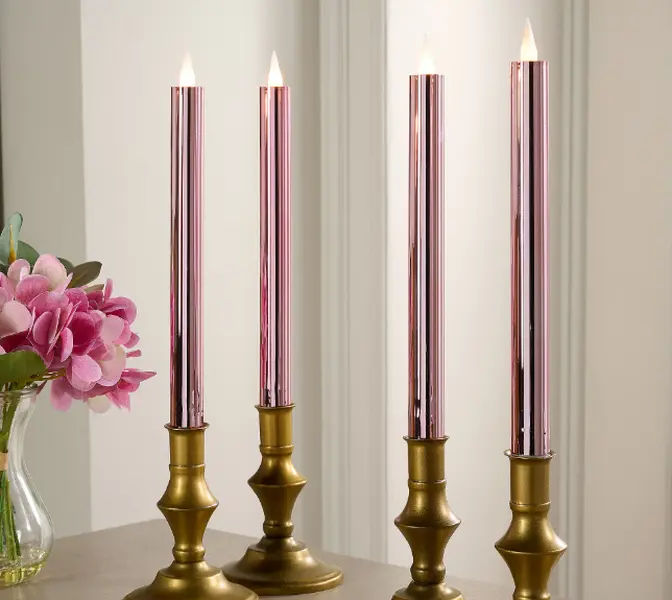 Set of 4_10" Candle Light High Shine Tapers by Valerie