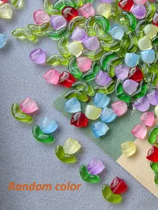 100pcs Spring Summer Glass Flower Beads Jewelry Making Kit, Beaded Set, Tulip Rose Bellflower, DIY Necklace Bracelet Earrings Anklet Phone Chain