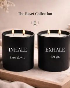 The Reset Collection - INHALE & EXHALE Candle Bundle Hand-Poured with Premium Coconut Beeswax Limited Release